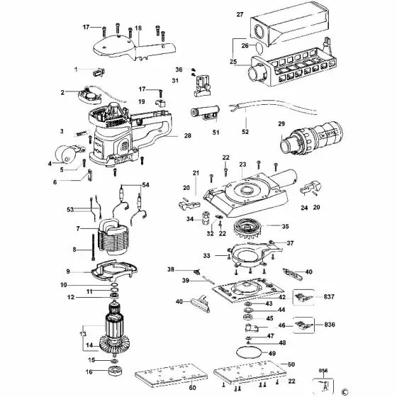 Dewalt D26422 Spare Parts List Type 1