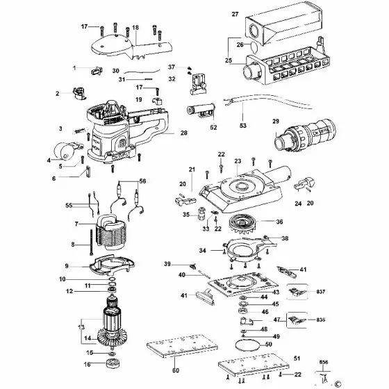 Dewalt D26423 Spare Parts List Type 1