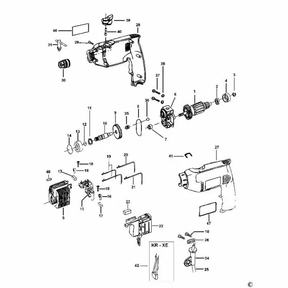 Dewalt DW201 Spare Parts List Type 1