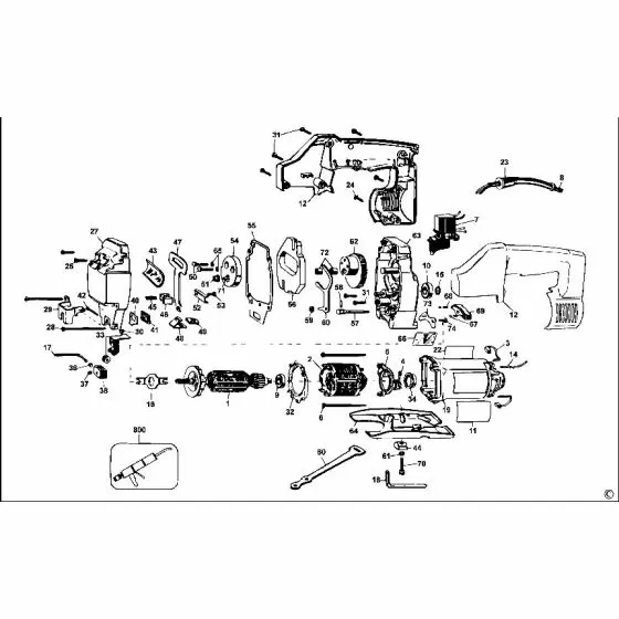 Dewalt DW318 Spare Parts List Type 1