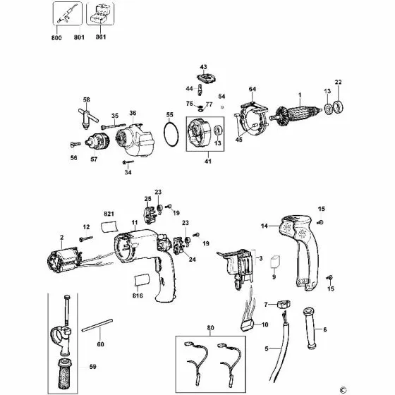 Dewalt D21710 Spare Parts List Type 1