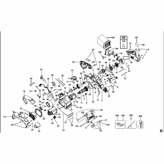 Dewalt DW433 Spare Parts List Type 1