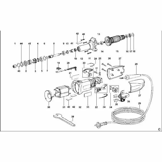 Dewalt D28886 Spare Parts List Type 1