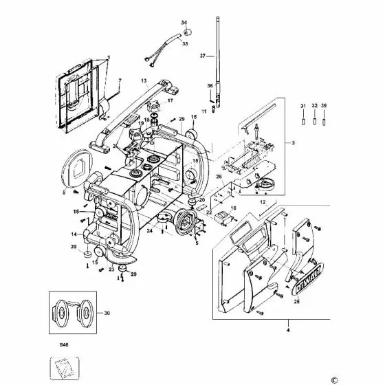 Dewalt DC010 LATCH 429790-42 Spare Part Type 1