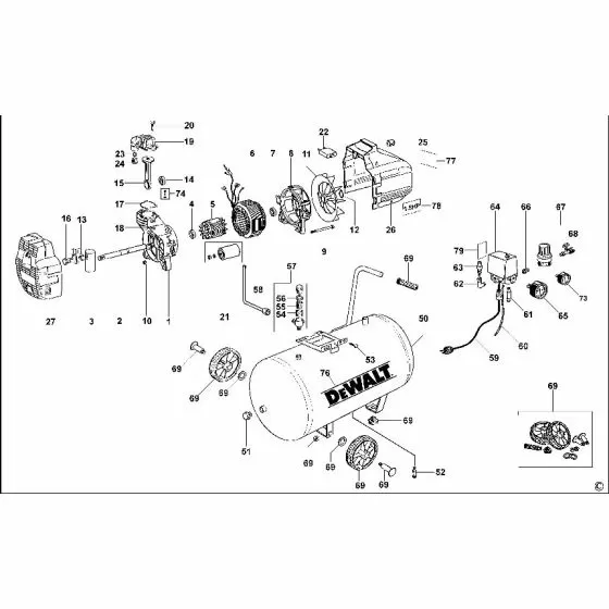 Dewalt D55145 CRANK 596683-00 Spare Part Type 1