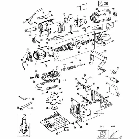 Dewalt DW682K Spare Parts List Type 3