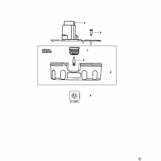 Dewalt DE9095 Spare Parts List Type 1