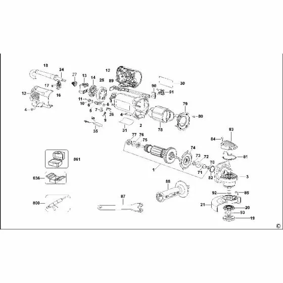 Dewalt D28113 Spare Parts List Type 2