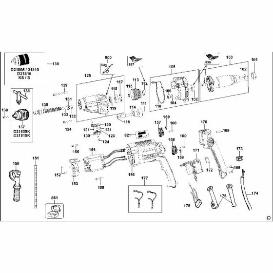 Dewalt D21815 BEARING NEEDLE 330004-20 Spare Part Type 2