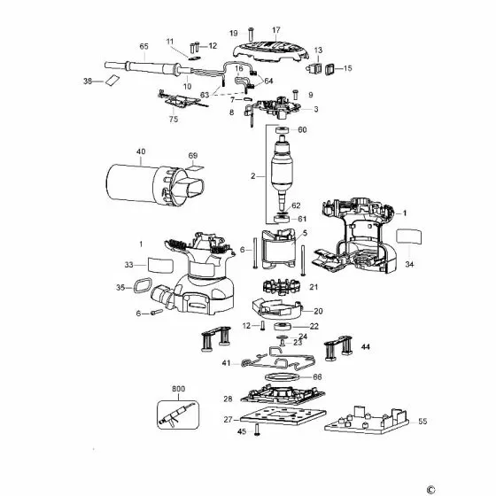 Dewalt D26441 Spare Parts List Type 1