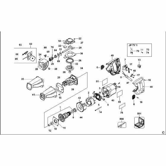 Dewalt DW304PK Spare Parts List Type 2