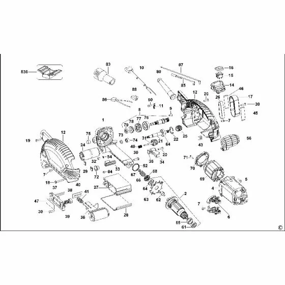 Dewalt D26480 Spare Parts List Type 1