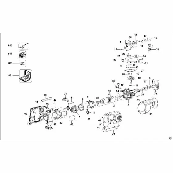 Dewalt DC315KL Spare Parts List Type 1