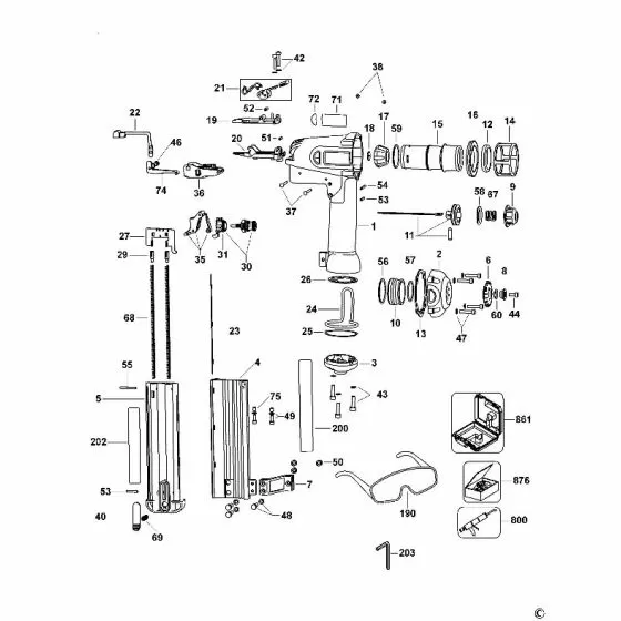 Dewalt D51238K Spare Parts List Type 2