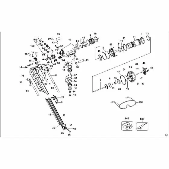 Dewalt D51845 Spare Parts List Type 3