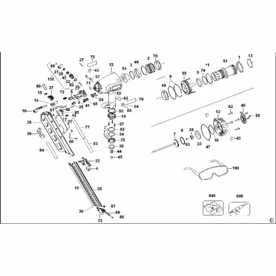 Dewalt D51823 Spare Parts List Type 3