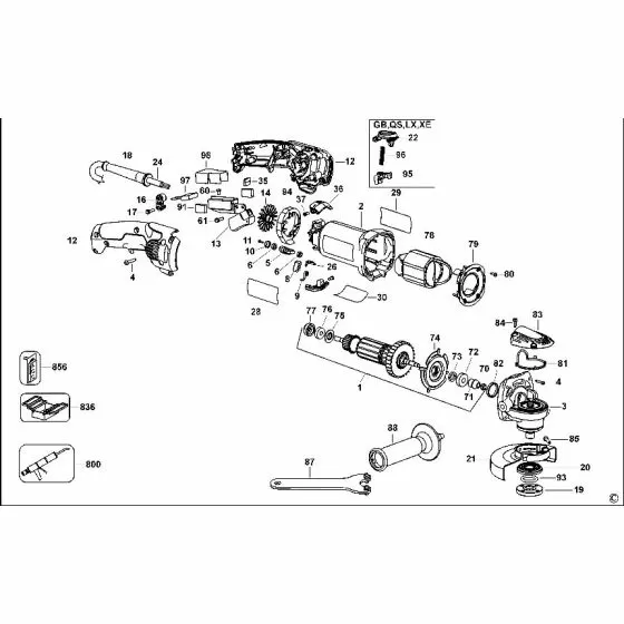 Dewalt D28065 Spare Parts List Type 1