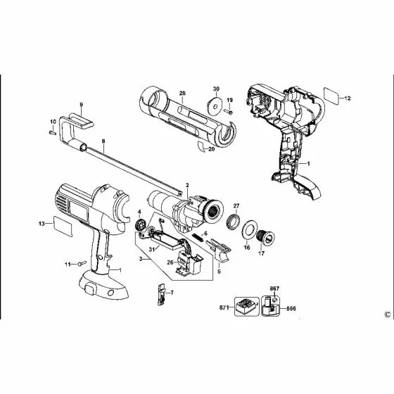 Dewalt DC540 Spare Parts List Type 11