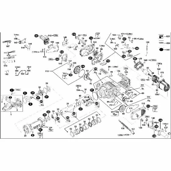 Dewalt D25980 Spare Parts List Type 2