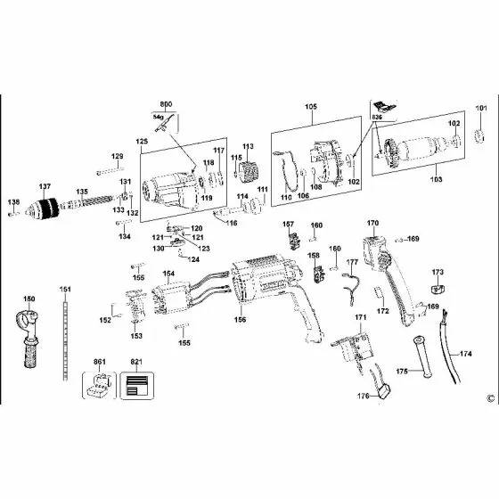 Dewalt D21441 Spare Parts List Type 2