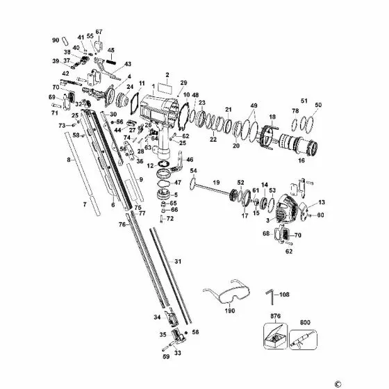 Dewalt D51825 Spare Parts List Type 1