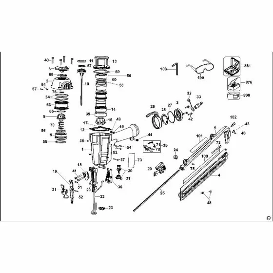 Dewalt D51276 Spare Parts List Type 1