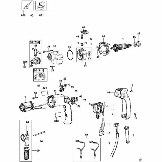 Dewalt D21710 Spare Parts List Type 5