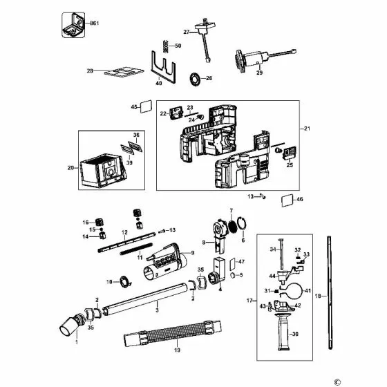 Dewalt D25302DH Spare Parts List Type 2