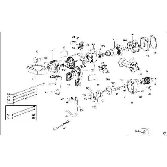 Dewalt D21520 Spare Parts List Type 2