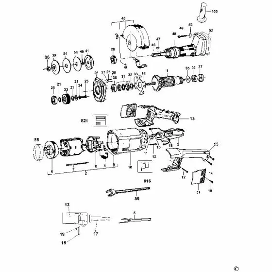 Dewalt DW882 Spare Parts List Type 2