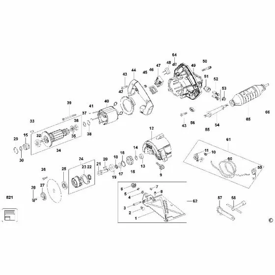 Dewalt DWC410 Spare Parts List Type 1