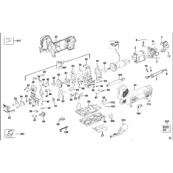 Dewalt DW343K Spare Parts List Type 3