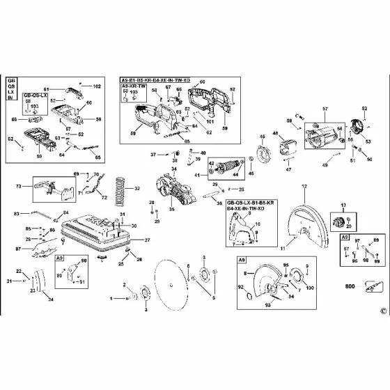 Dewalt D28710 Spare Parts List Type 1