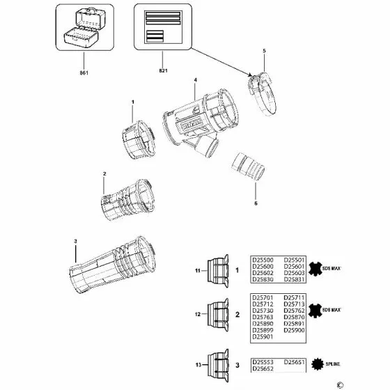 Dewalt DWH051 Spare Parts List Type 1