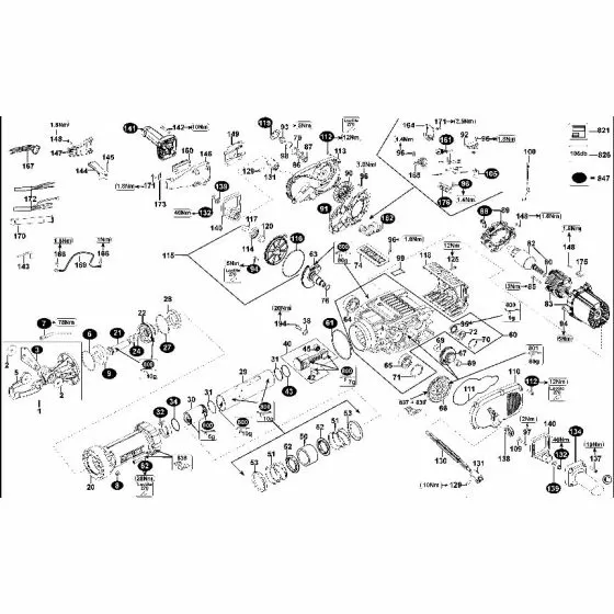 Dewalt D25980 Spare Parts List Type 3