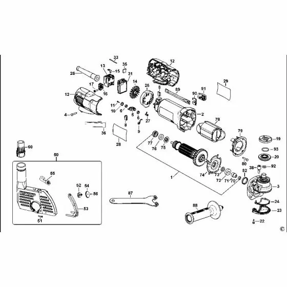 Dewalt DWE46101 SIDE HANDLE N405107 Spare Part Type 2