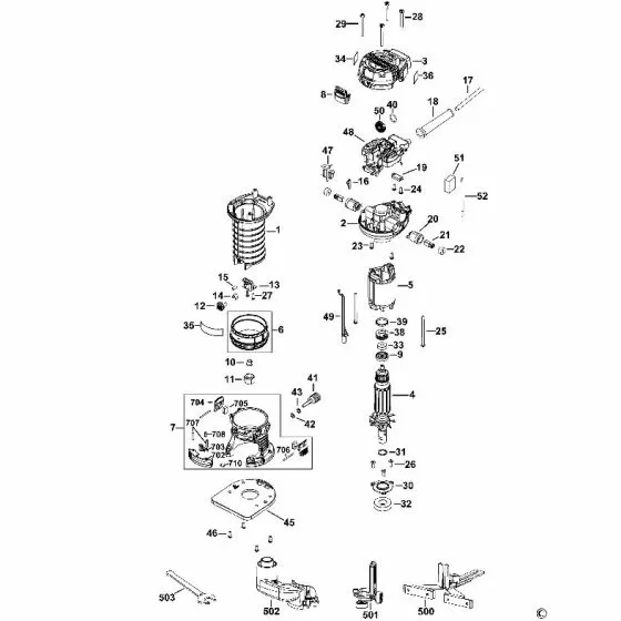 Dewalt DWE6005 Spare Parts List Type 1