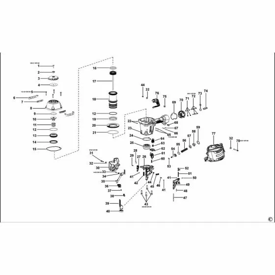 Dewalt DPN90C Spare Parts List Type 1