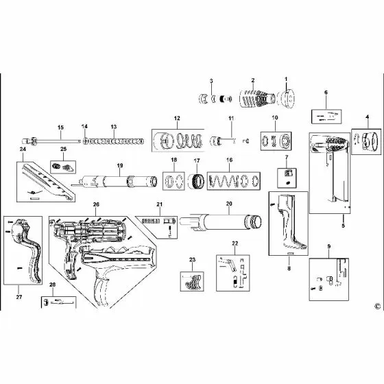 Dewalt DDF2130000 Spare Parts List Type 1