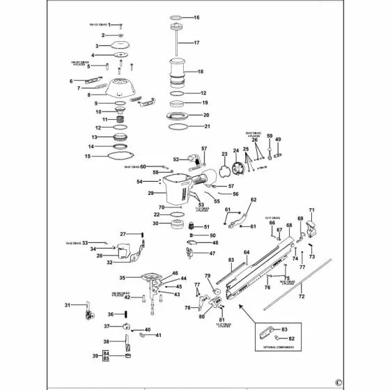 Dewalt DPN9033 Spare Parts List Type 1