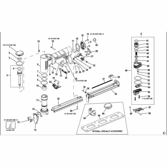 Dewalt DPS8016 Spare Parts List Type 1