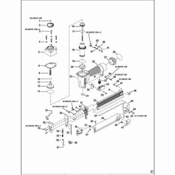 Dewalt DPSB2IN1 Spare Parts List Type 1