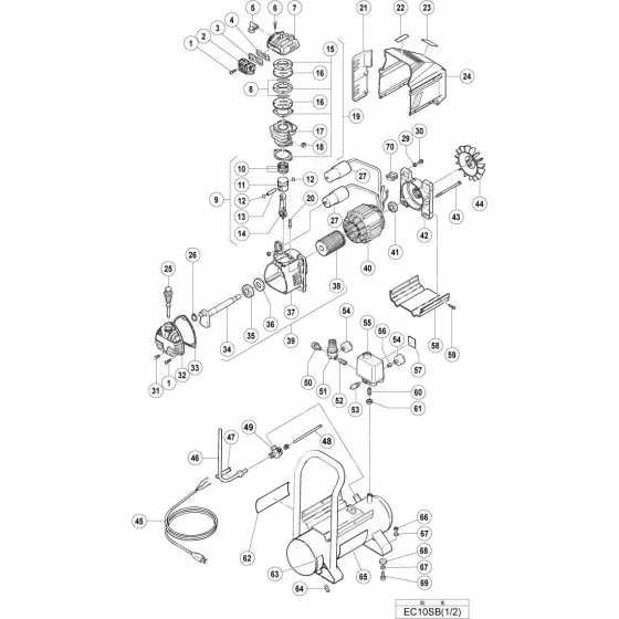 Hitachi EC10SB WOUND STATOR 882601 Spare Part