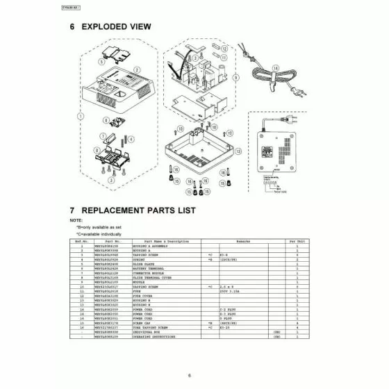 Panasonic EY0L80 SLIDE PLATE WEY0L80K2408 Spare Part