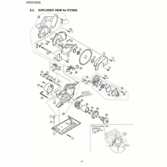 Panasonic EY3552 SAFETY COVER B WEY3552S3118 Spare Part