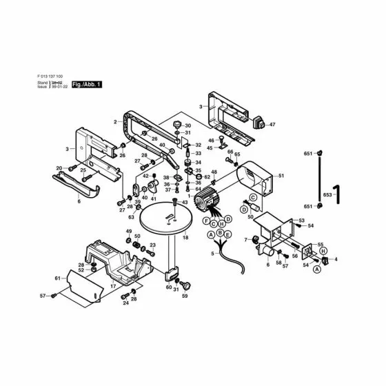 Dremel 1371 F 013 137 100 Spare Parts List