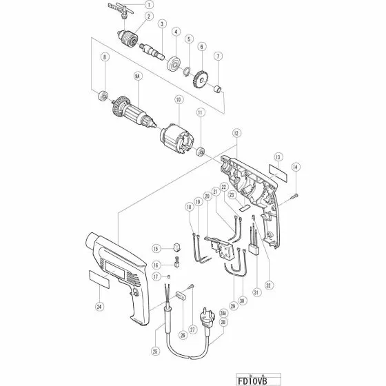 Hitachi FD10VB INTERNAL WIRE (B) (GRAY) 303655 Spare Part