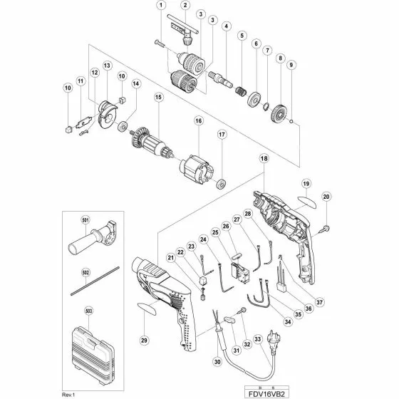 Hitachi FDV16VB2 ARMATURE 220V-230V 360207E Spare Part