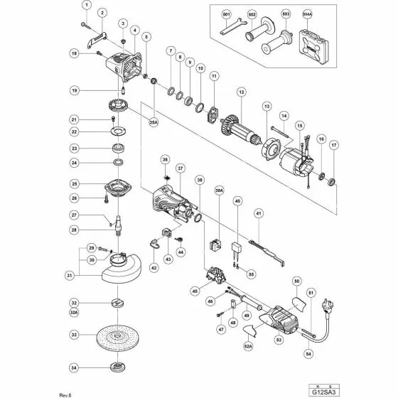 Hitachi G12SA3 SLIDE KNOB 314428 Spare Part