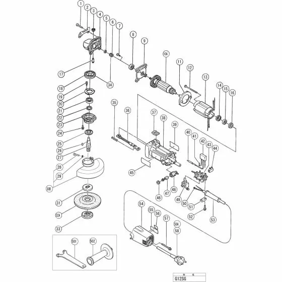 Hitachi G12SG GEAR AND PINION ASS'Y 309188 Spare Part